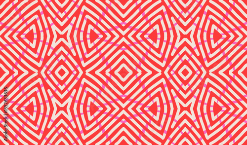 Hand drawn Batik pattern seamless. Geometric doodle abstract illustration, line art wallpaper. Tribal ethnic vector texture. Aztec style. Folk embroidery. Indian printed frbric, African rug and tiles.