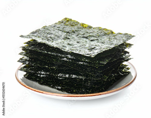 Crispy Seaweed Sheets A Stack of Delicious, Roasted Nori Snacks