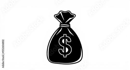 Cash bag icon, Money sack vector, Bag with dollar sign, Wealth icon, Money pouch, Finance icon, Investment icon, Savings bag, Money symbol icon, Banking icon, Dollar bag, Economic icon