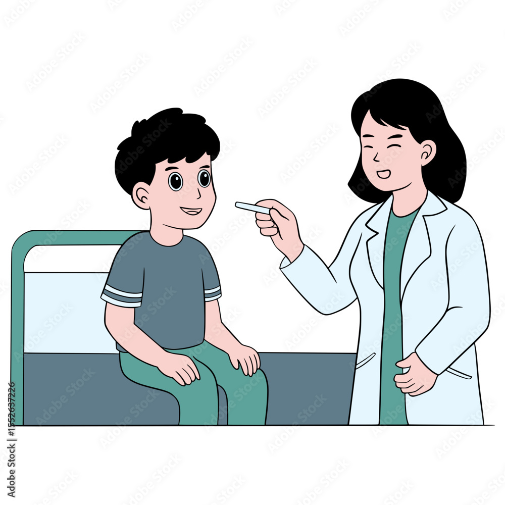 Fototapeta premium doctor and patient illustration cartoon