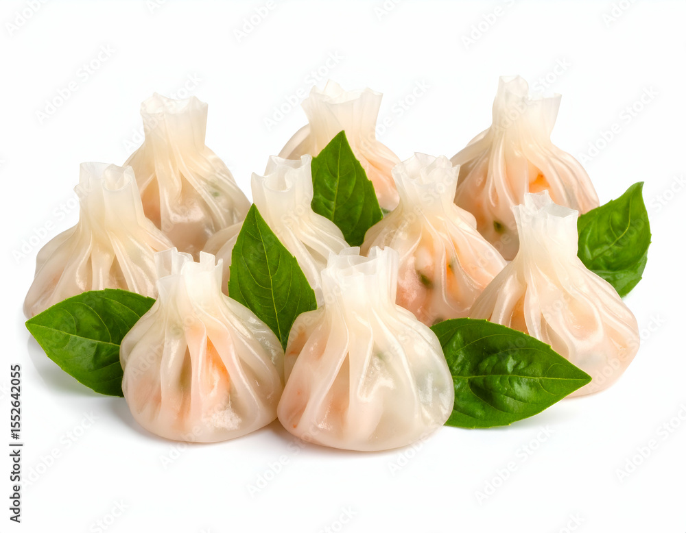 Obraz premium Delicious Har Gow Shrimp Dumplings Pleated Wrappers & Translucent Delights
