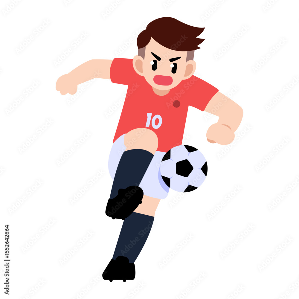 A soccer player about to shoot A soccer player about to shoot