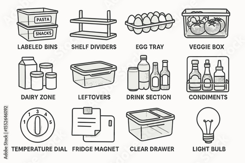 Organized fridge: bins, trays, and storage solutions for efficient kitchen management