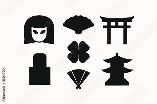 Japanese Culture Icons Geisha, Torii Gate, Pagoda, and More