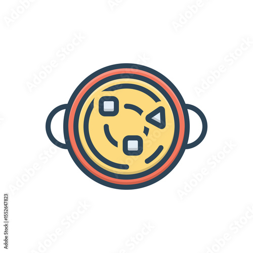 Color illustration icon for paneer