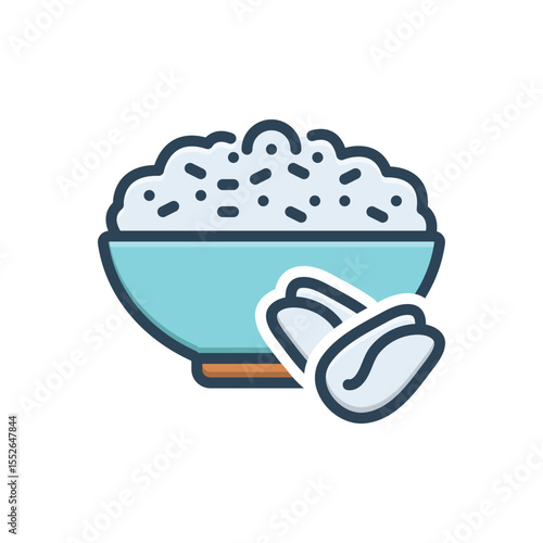 Color illustration icon for oats