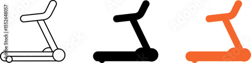 Treadmill exercise equipment fitness machine cardio workout gym running walking training illustration icon editable vector illustration with png format