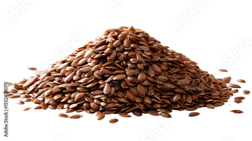 Flax Seeds Heap Isolated Premium Product Image with Transparent Background

