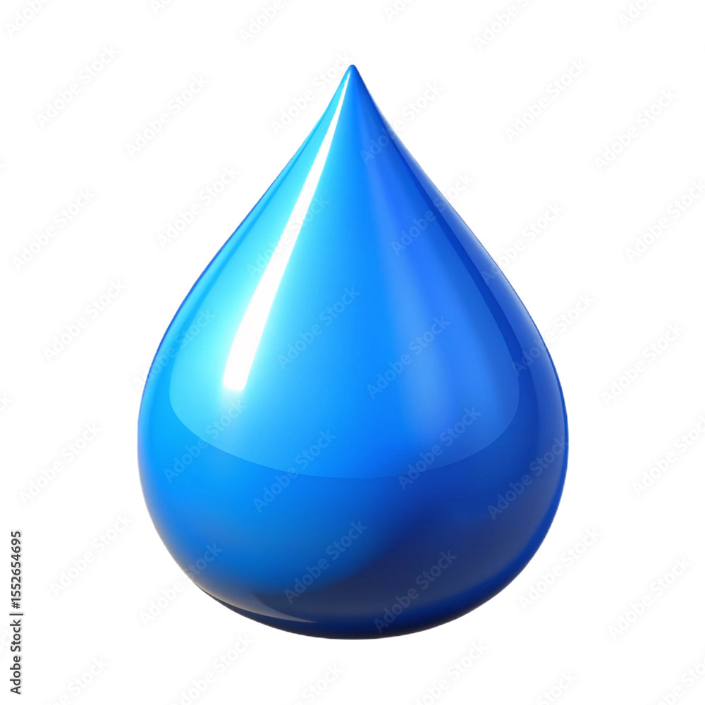 Shiny blue water droplet isolated on transparent background Shiny blue water droplet isolated on transparent background