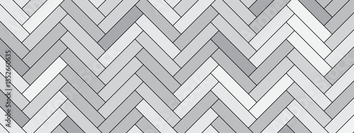 Herringbone pattern with gray tile design. Seamless floor texture. Repeated layout suitable for backgrounds and templates. Vector illustration.