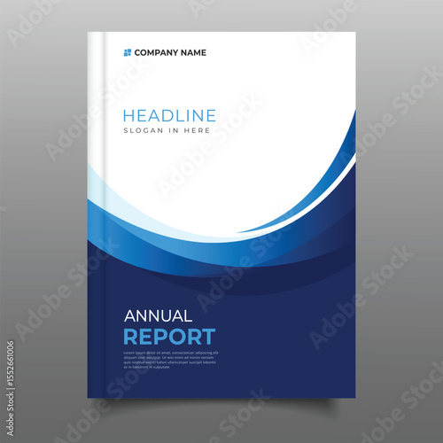 Business modern annual report cover template Wavy gradient flier background