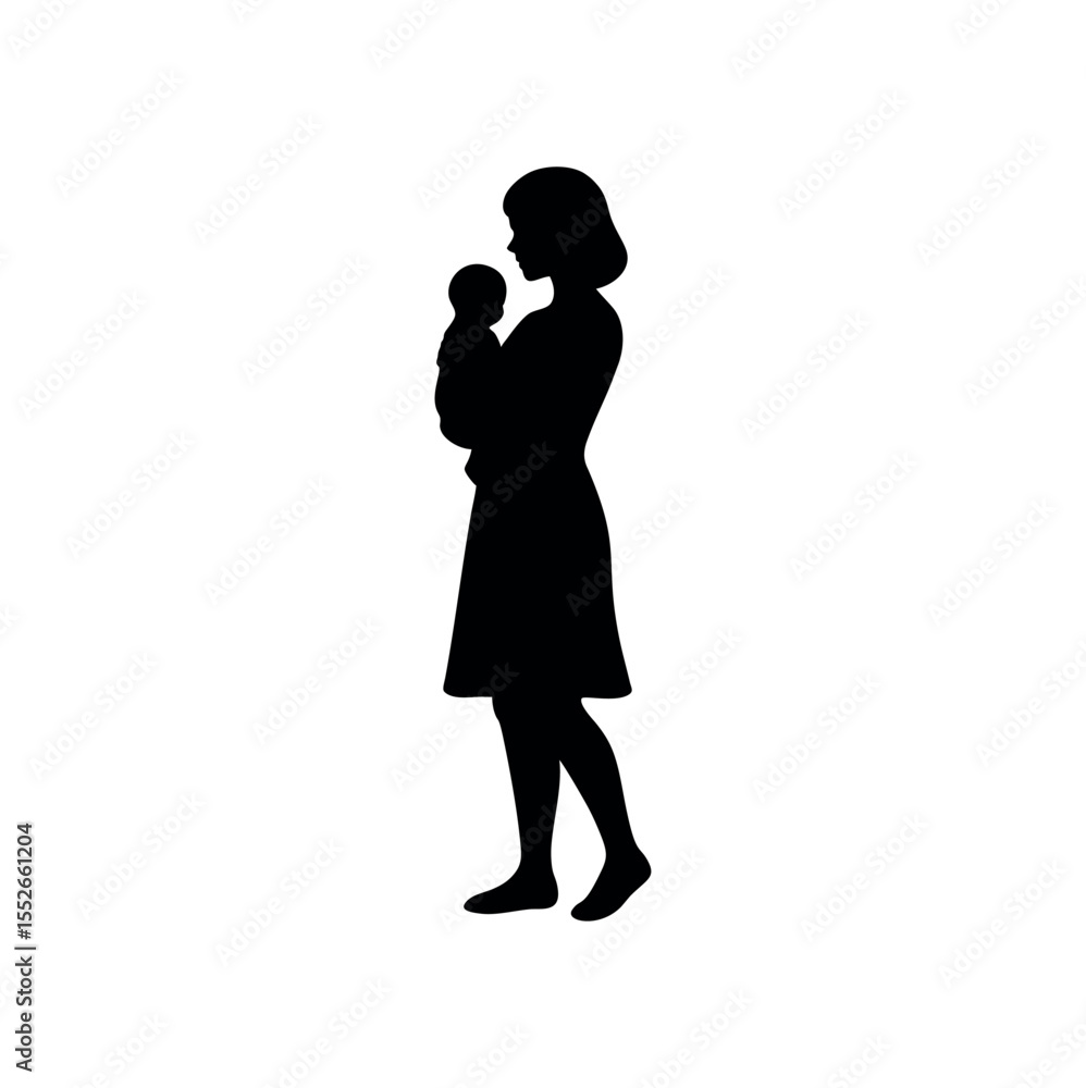 Beautiful Woman Silhouette Vector Illustration Beautiful Woman Silhouette Vector Illustration