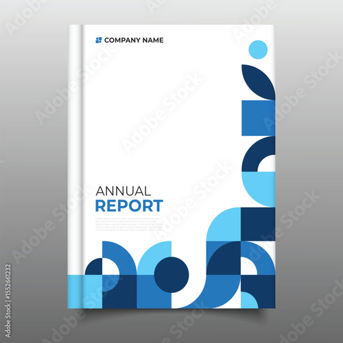 Modern business corporate annual report cover template flyer Geometric mosaic design