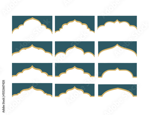 islmaic style arch frame and border 