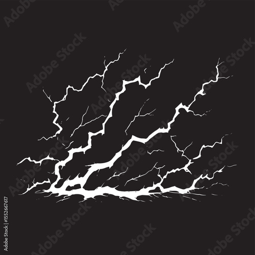 lightning vector , electricity illustration , lightning anime style , realistic lightning illustration