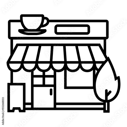 카페 매장 건물 아이콘