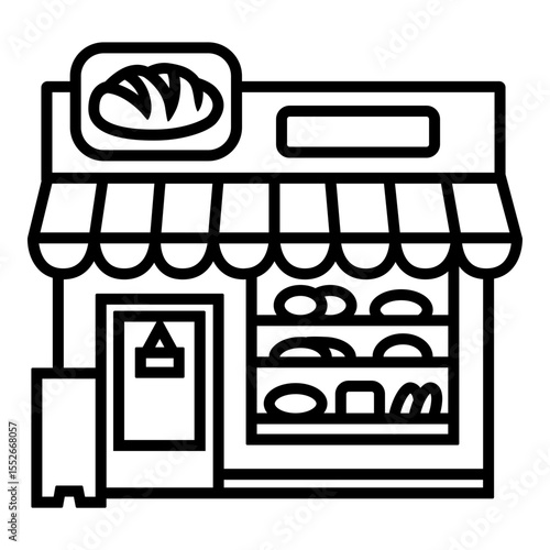 베이커리 매장 건물 아이콘