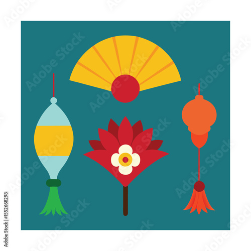 Hand Fan and Clay Lamp for Pahela Baishakh Decor