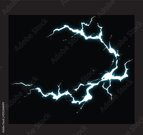 lightning vector , electricity illustration , lightning anime style , realistic lightning illustration