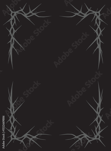 frame of thorns , thorn branches background horror frame 