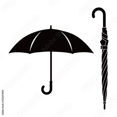 Umbrella silhouette on white background