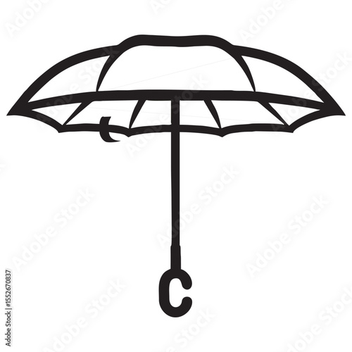 Umbrella silhouette on white background