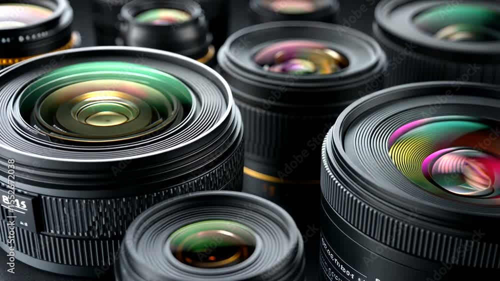Macro View of Lens Elements and Camera Lenses Stack Macro View of Lens Elements and Camera Lenses Stack