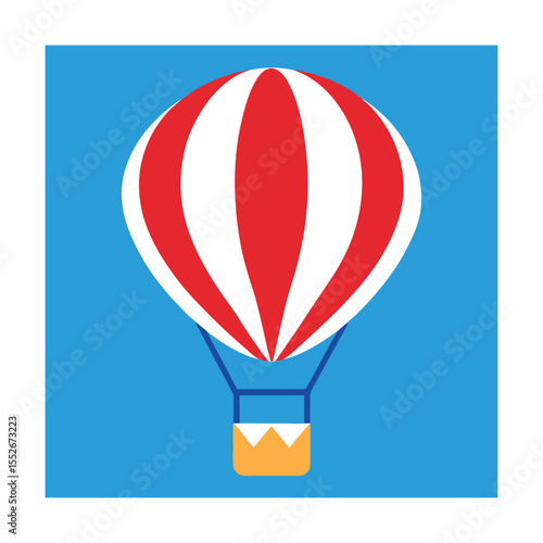 Hot Air Balloon in Festive Flag Colors Illustration