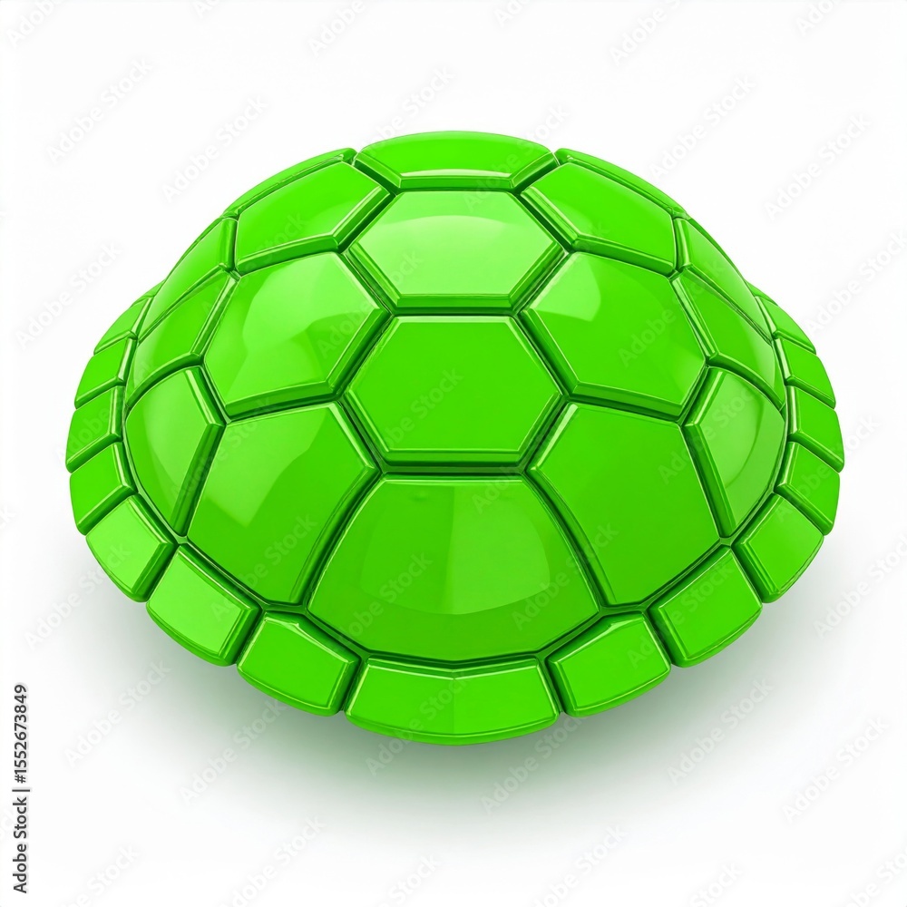 Fototapeta premium Green Glossy Turtle Shell Hexagon Pattern