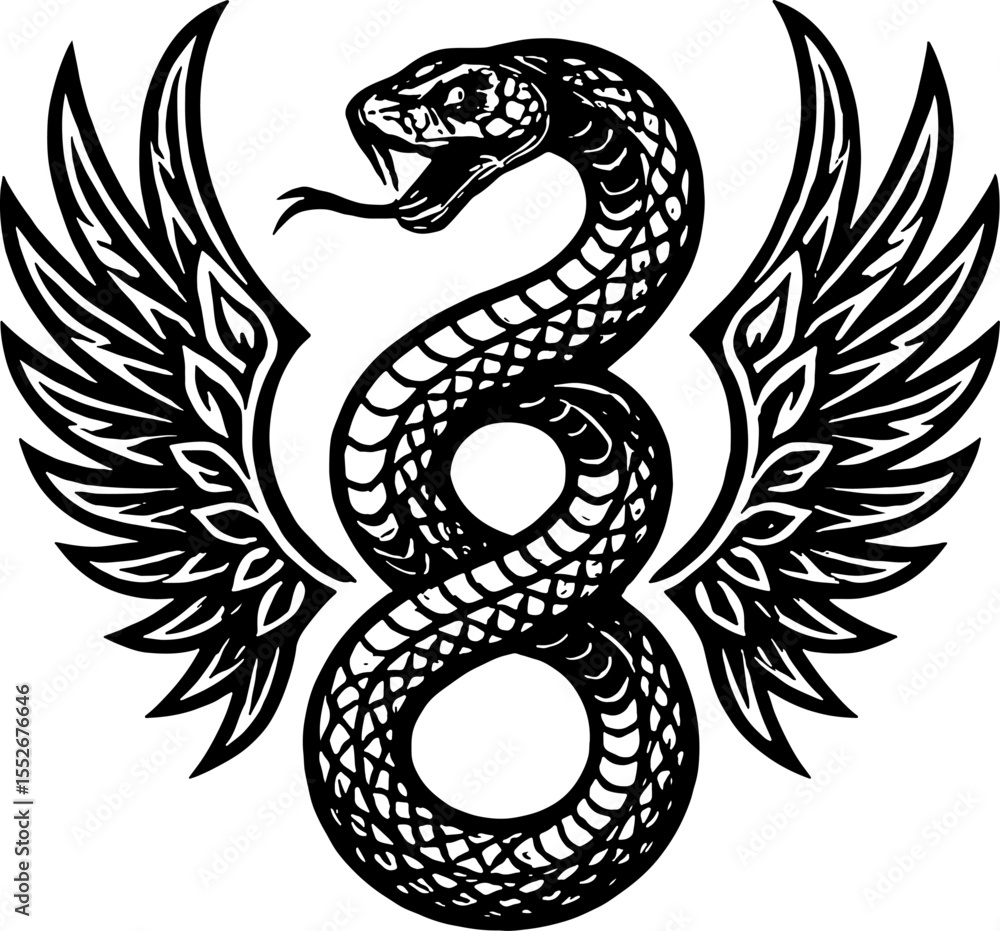 Fototapeta premium Bold Ink: Classic, Tribal & Serpent Tattoo Designs