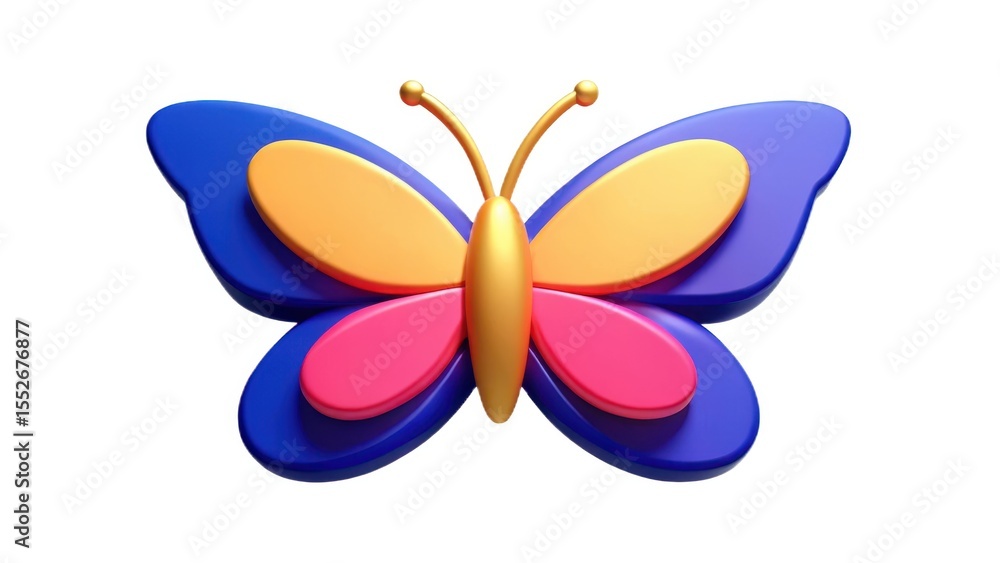 Fototapeta premium Colorful butterfly illustration with vibrant wings and playful design.