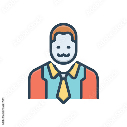 Color illustration icon for father
