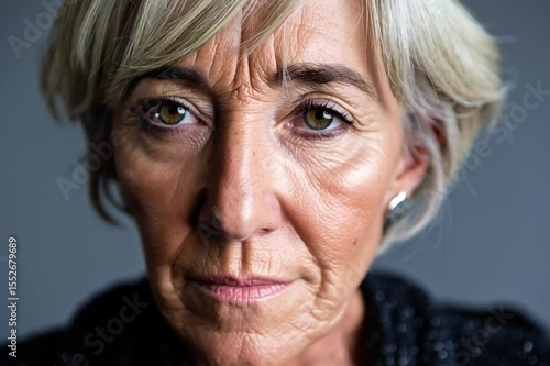 Close up, Head and shoulders portrait of mature woman