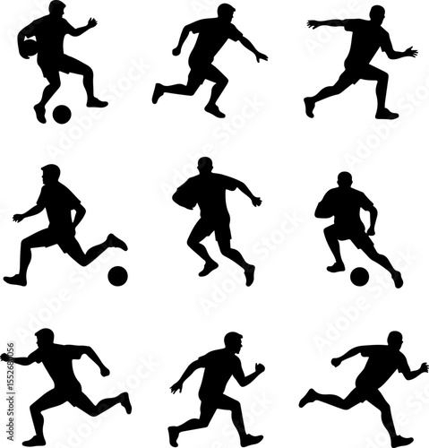 Wallpaper Mural American Football Players Catching Ball Silhouette vector bundle Torontodigital.ca