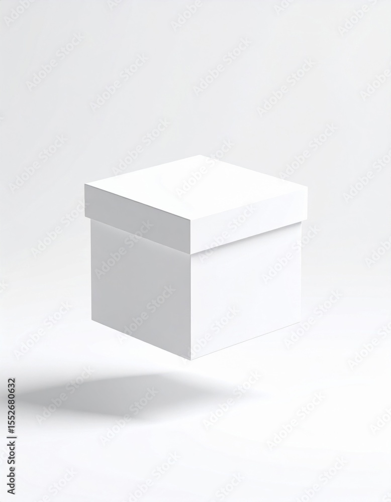 White Square Gift Box on White Background White Square Gift Box on White Background