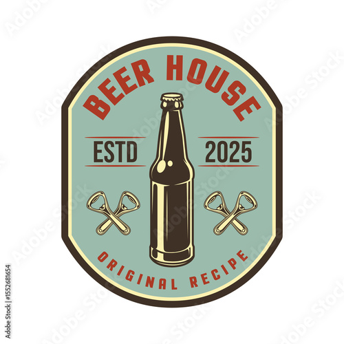 Beer house logo emblem vector design