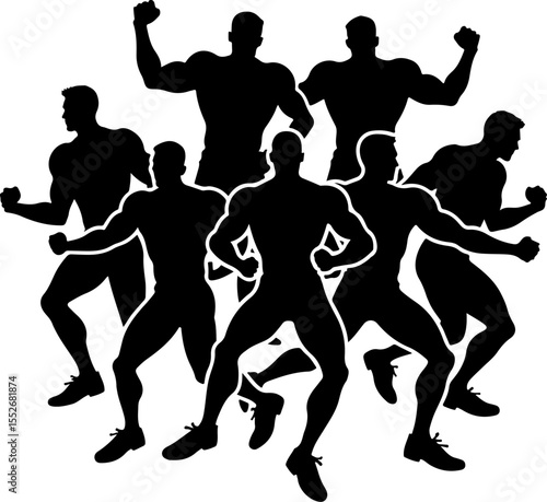 American Football Player Silhouettes vector bundle