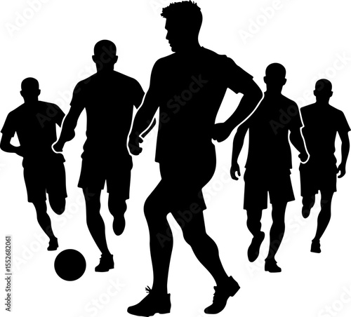 American Football Player Silhouettes vector bundle