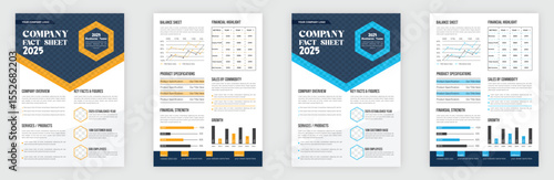 Nonprofit Organization Fact Sheet layout design template with 2 style design concept, Technical Data Sheet Template Design, Product Specifications Sheet Template, flyer design, Business Fact Sheet