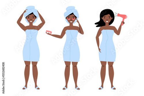 Women preparing for a beauty routine in a cozy indoor setting during daytime