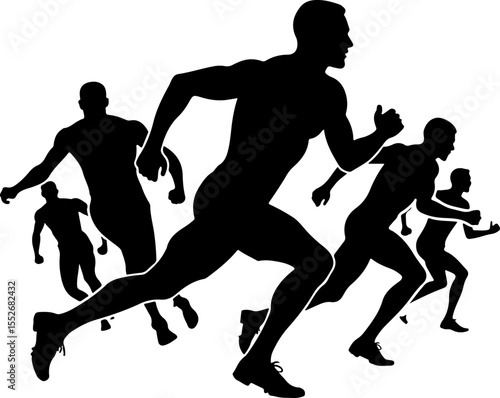 American Football Player Silhouettes vector bundle