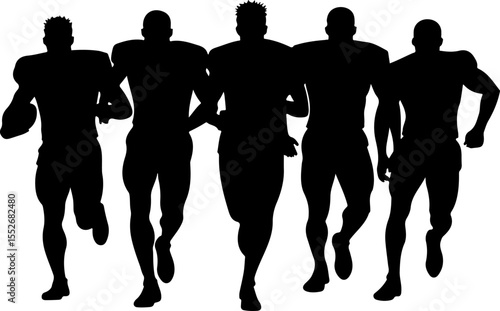 American Football Player Silhouettes vector bundle