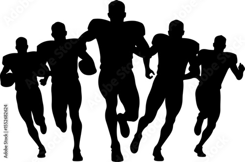 American Football Player Silhouettes vector bundle