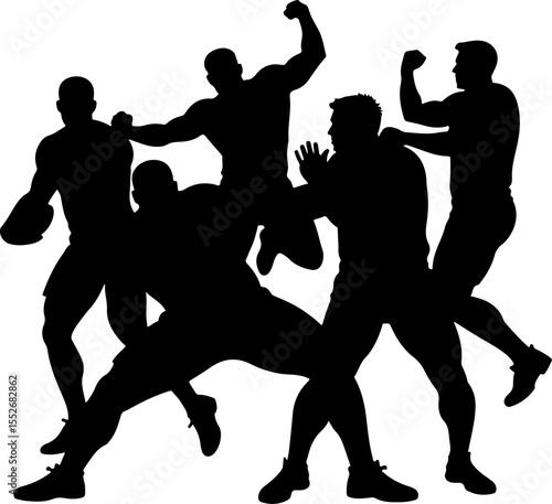 American Football Player Silhouettes vector bundle