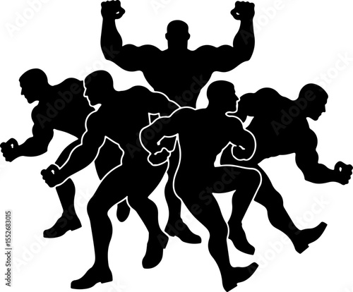 American Football Player Silhouettes vector bundle