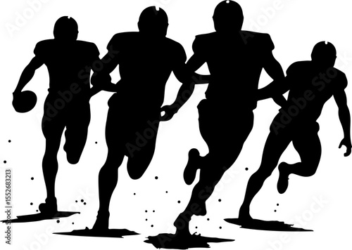 American Football Player Silhouettes vector bundle