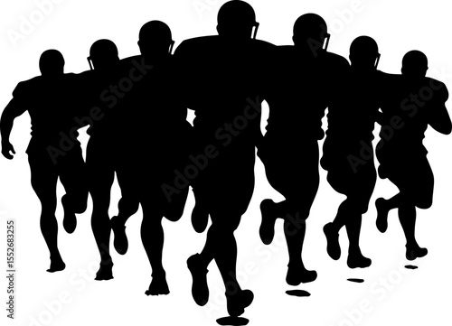 American Football Player Silhouettes vector bundle
