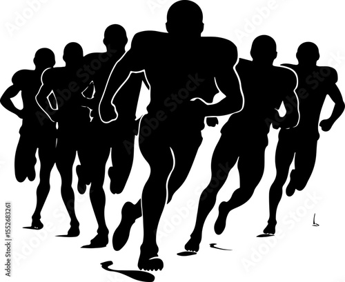 American Football Player Silhouettes vector bundle