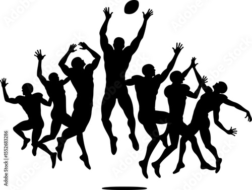 American Football Player Silhouettes vector bundle