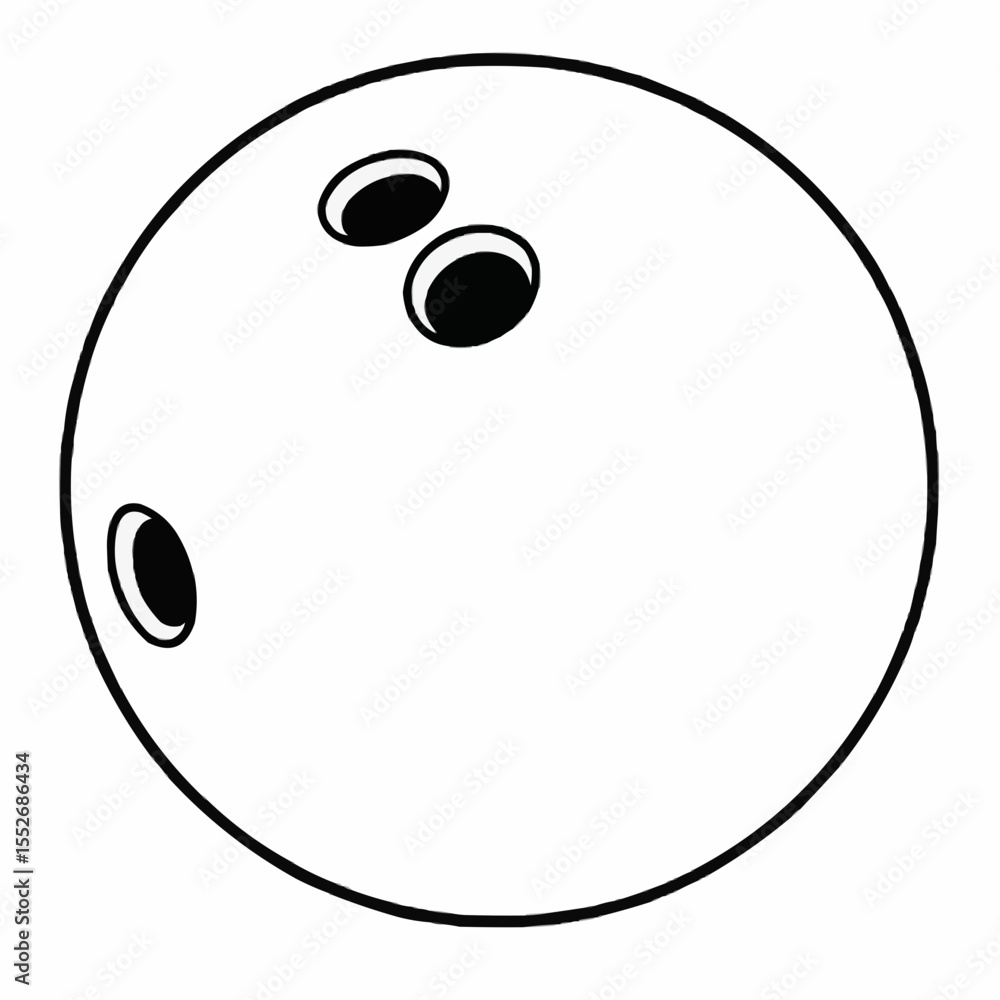 Fototapeta premium Bowling ball - black and white vector silhouette symbol illustration, isolated on white background
